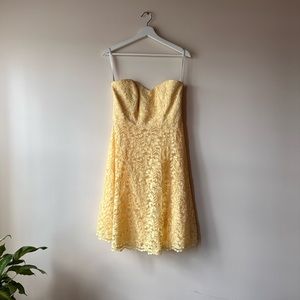 Yellow Coquette Cottage Cores Strapless Dress
